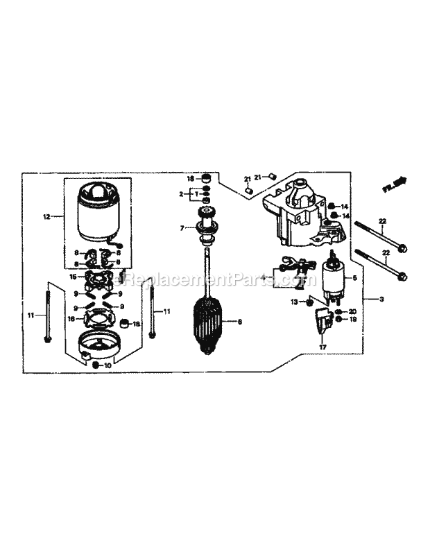 Gxv620k1 Starter Motor Diagram and Parts List for M48-HN 53BB5E6V750-20-HP-OHV Cub Cadet Lawn Tractor